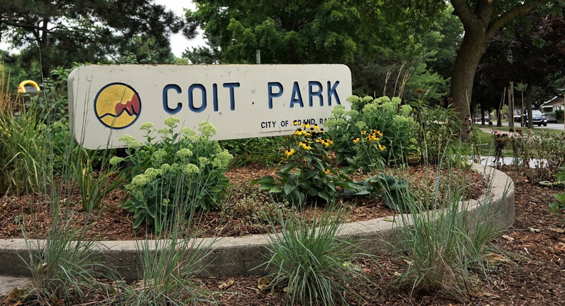 Current signage at Coit Park